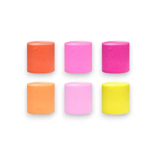 Picture of CREPE PAPER SUMMER COLOUR MIX 5CM X 10M - 6 PACK